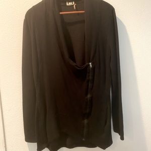 Black side zip sweater.